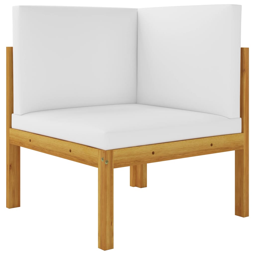 10-tlg. Garten-Lounge-Set mit Kissen Cremeweiß Massivholz Akazie