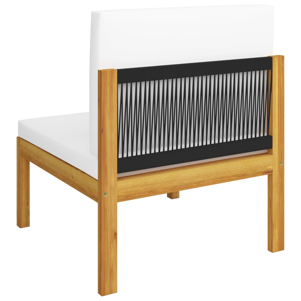 10-tlg. Garten-Lounge-Set mit Kissen Cremeweiß Massivholz Akazie