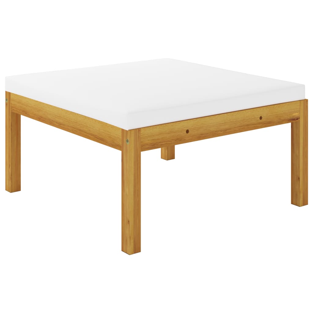 11-tlg. Garten-Lounge-Set mit Kissen Cremeweiß Massivholz Akazie