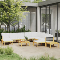 Thumbnail for 12-tlg. Garten-Lounge-Set mit Kissen Cremeweiß Massivholz Akazie