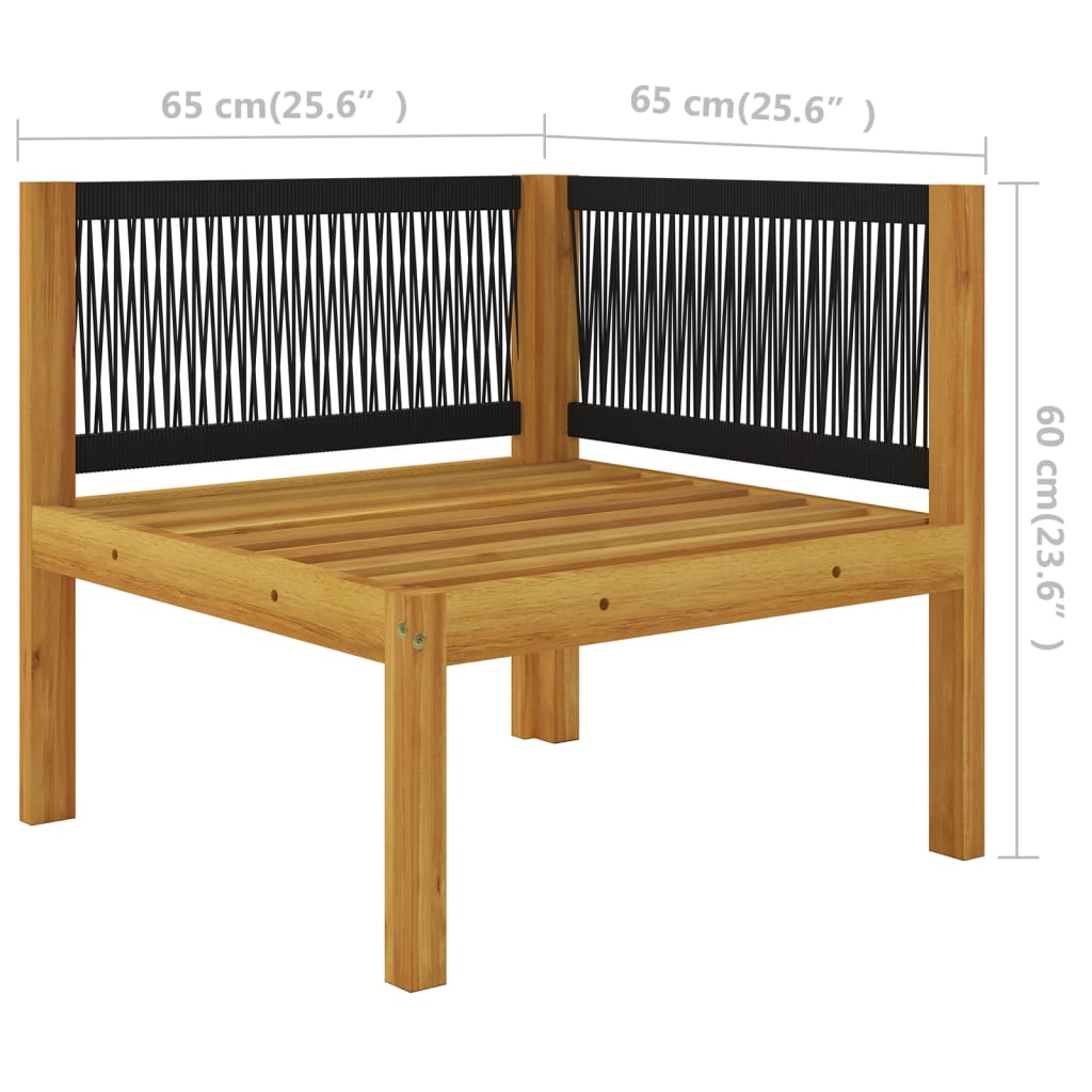 9-tlg. Garten-Lounge-Set mit Kissen Cremeweiß Massivholz Akazie