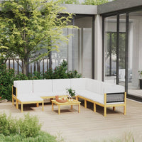 Thumbnail for 9-tlg. Garten-Lounge-Set mit Kissen Cremeweiß Massivholz Akazie
