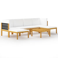 Thumbnail for 7-tlg. Garten-Lounge-Set mit Kissen Cremeweiß Massivholz Akazie