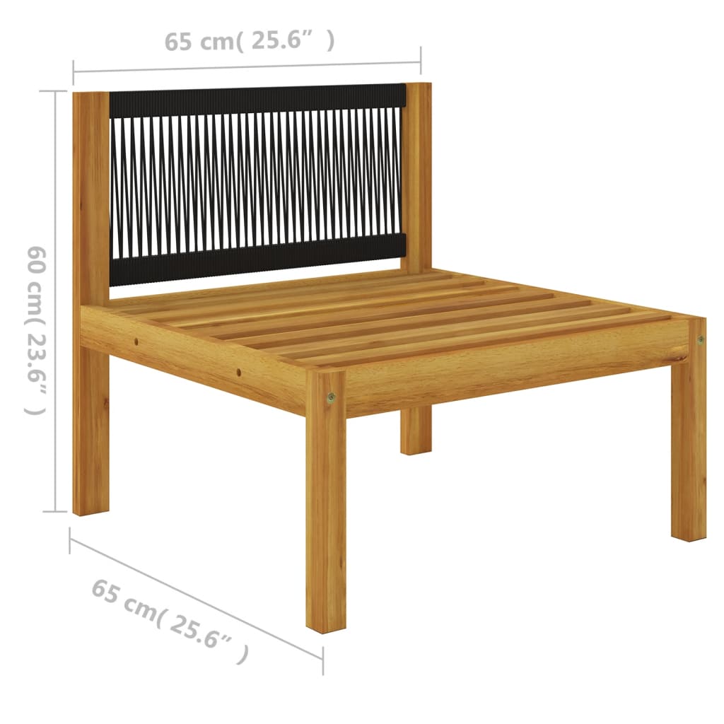 7-tlg. Garten-Lounge-Set mit Kissen Cremeweiß Massivholz Akazie