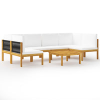Thumbnail for 7-tlg. Garten-Lounge-Set mit Kissen Cremeweiß Massivholz Akazie