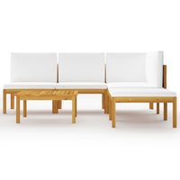 Thumbnail for 6-tlg. Garten-Lounge-Set mit Kissen Cremeweiß Massivholz Akazie