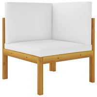 Thumbnail for 5-tlg. Garten-Lounge-Set mit Kissen Cremeweiß Massivholz Akazie
