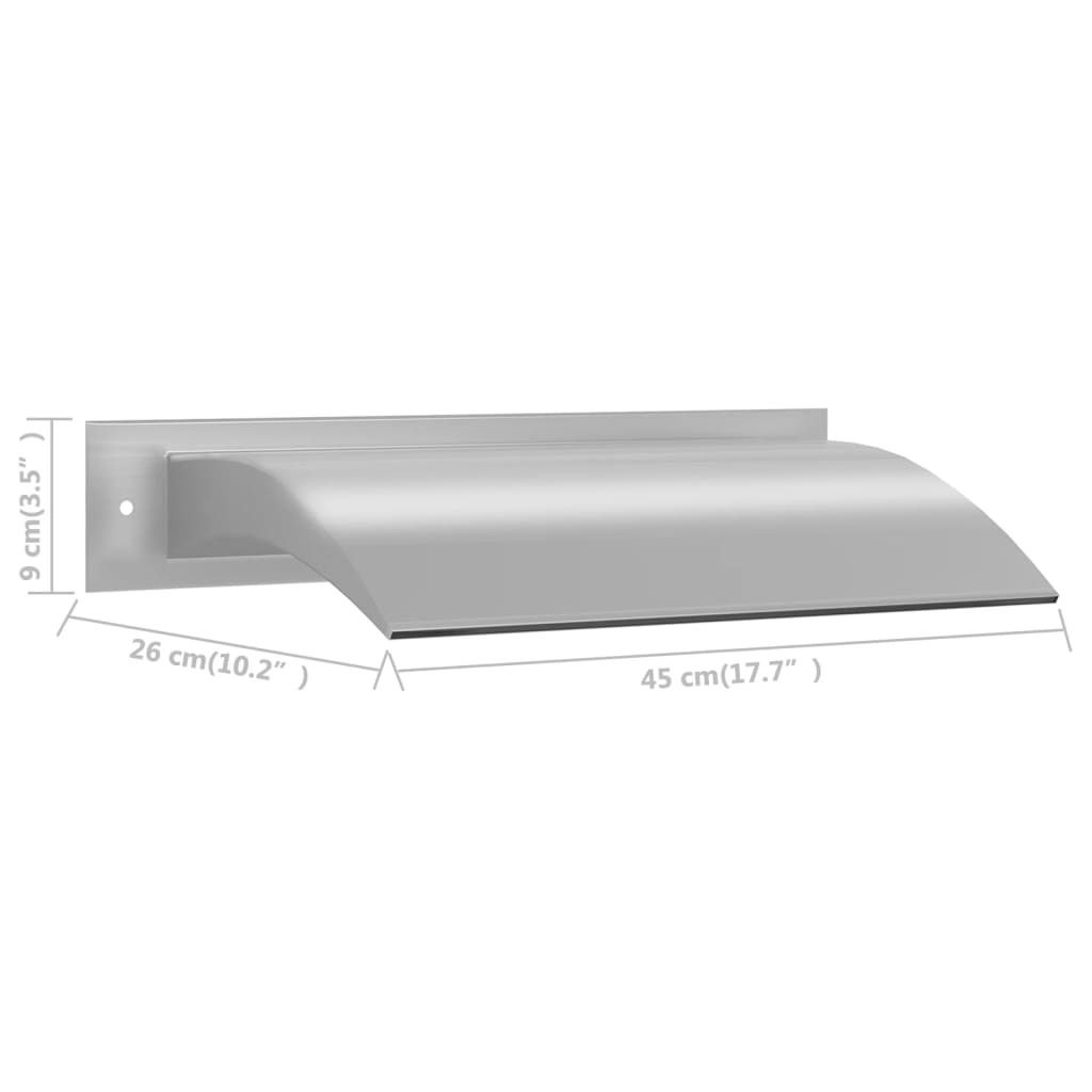 Pool-Wasserfall Silber 45x9x26 cm Edelstahl