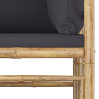 Thumbnail for 2-tlg. Garten-Lounge-Set mit Dunkelgrauen Kissen Bambus