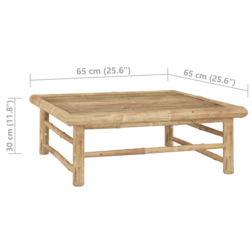 6-tlg. Garten-Lounge-Set mit Cremeweißen Kissen Bambus