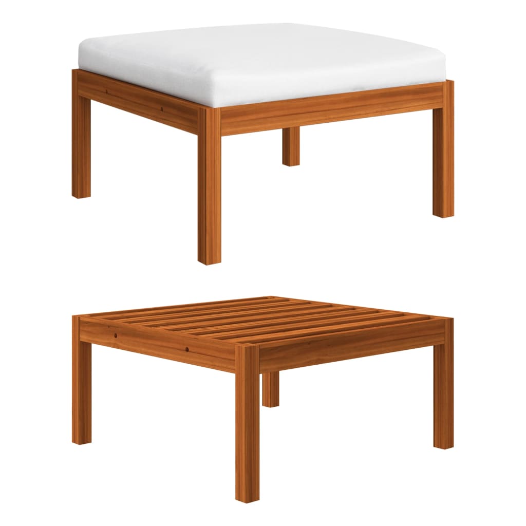3-tlg. Garten-Lounge-Set mit Auflagen Akazie Massivholz