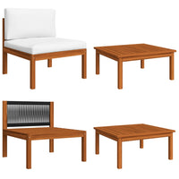 Thumbnail for 2-tlg. Garten-Lounge-Set mit Auflagen Massivholz Akazie