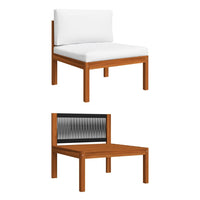 Thumbnail for 2-tlg. Garten-Lounge-Set mit Auflagen Massivholz Akazie