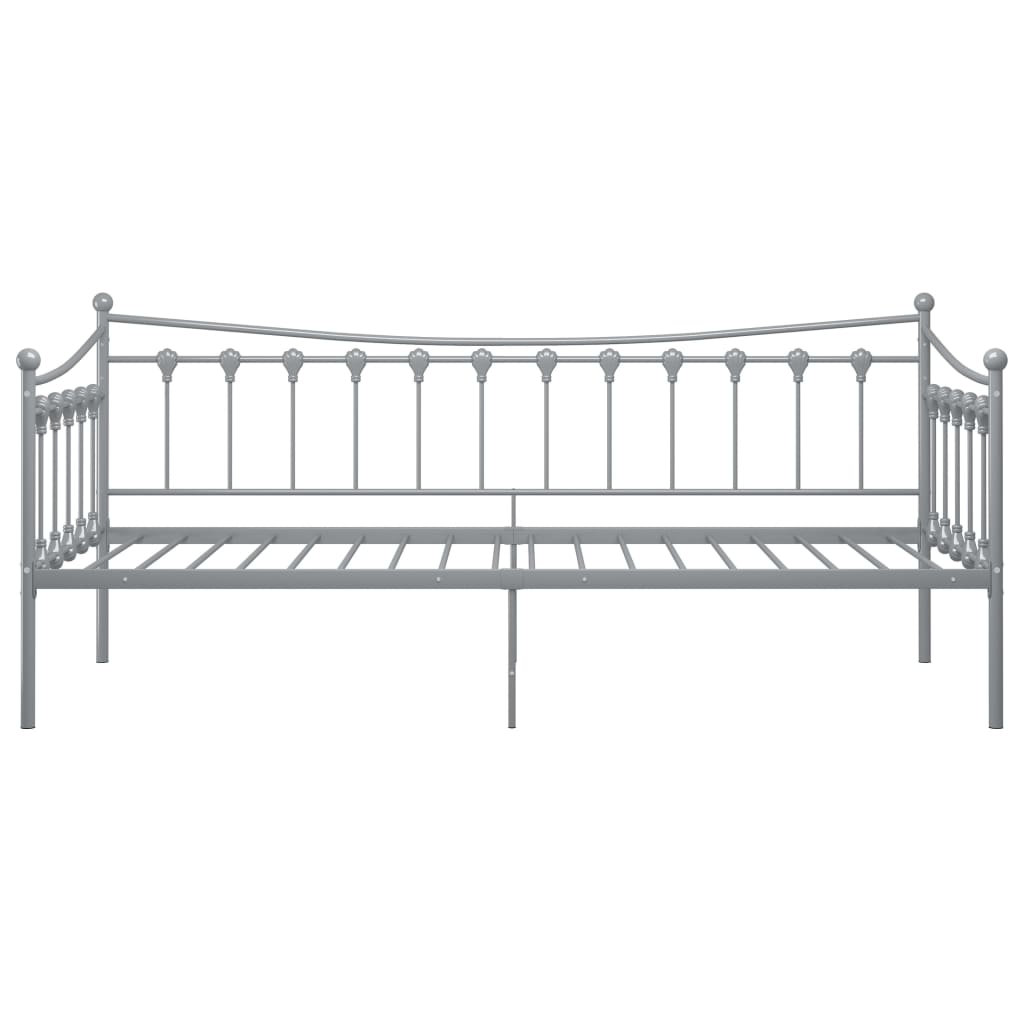 Schlafsofa Bettgestell Grau Metall 90x200 cm