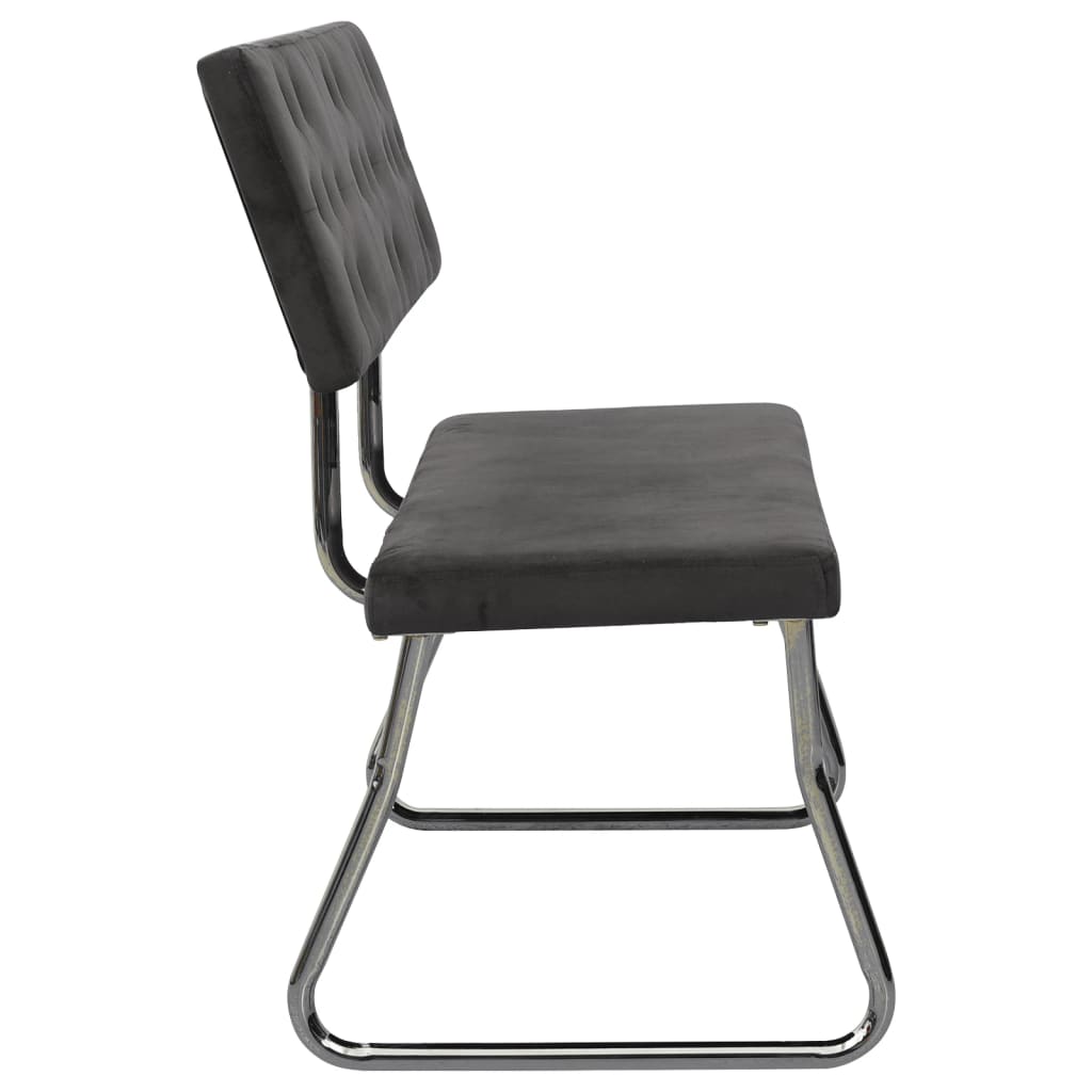 Sitzbank 110 cm Dunkelgrau Samt