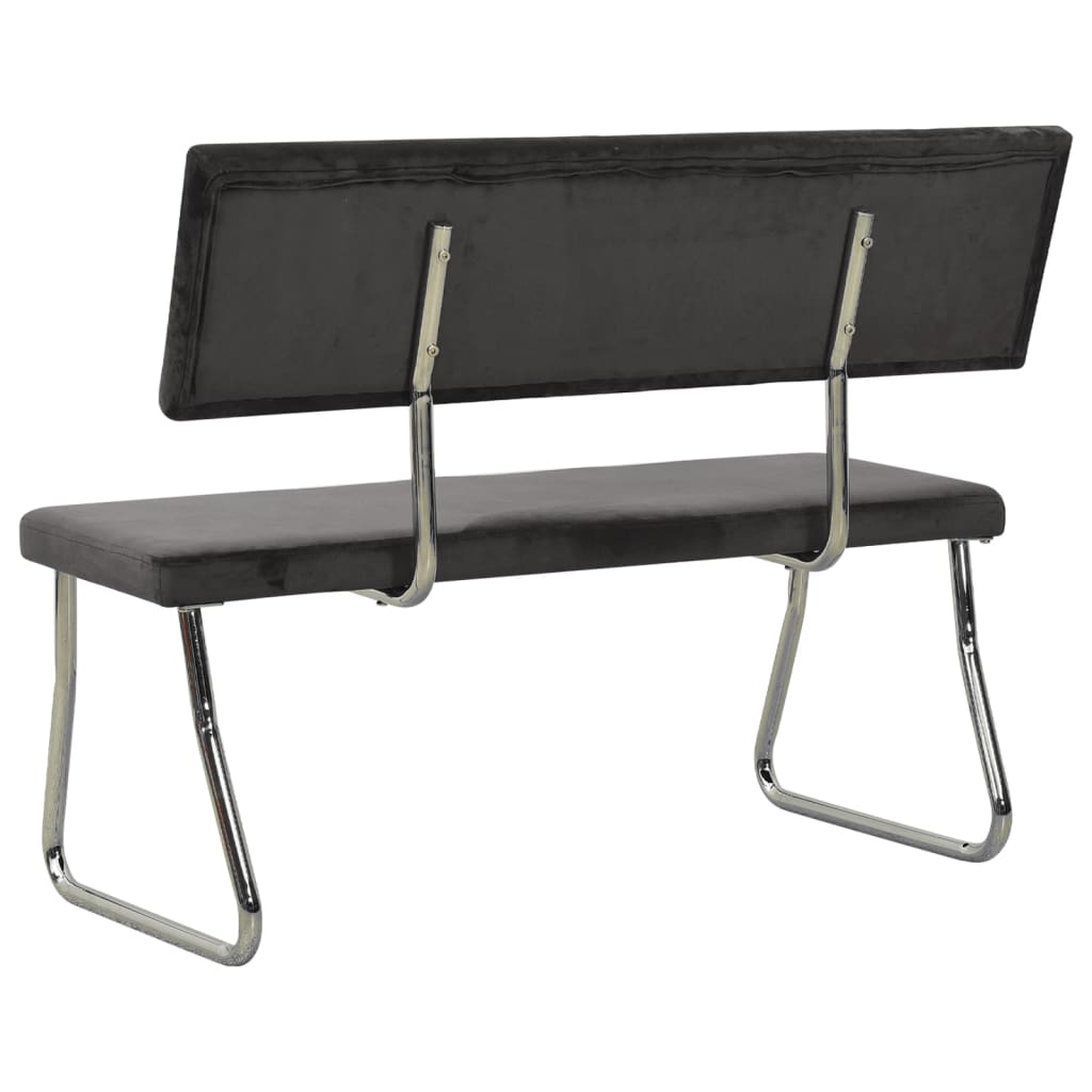 Sitzbank 110 cm Dunkelgrau Samt