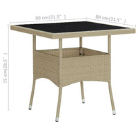 Thumbnail for 3-tlg. Garten-Essgruppe Beige Poly Rattan und Glas
