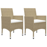 Thumbnail for 3-tlg. Garten-Essgruppe Beige Poly Rattan und Glas