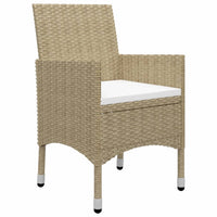 Thumbnail for 3-tlg. Garten-Essgruppe Beige Poly Rattan und Glas