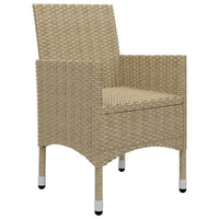 Thumbnail for 3-tlg. Garten-Essgruppe Beige Poly Rattan und Glas