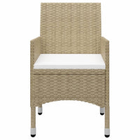 Thumbnail for 3-tlg. Garten-Essgruppe Beige Poly Rattan und Glas