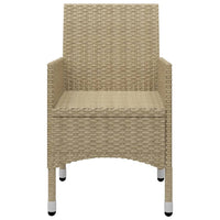 Thumbnail for 3-tlg. Garten-Essgruppe Beige Poly Rattan und Glas