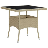 Thumbnail for 5-tlg. Garten-Essgruppe Poly Rattan und Glas Beige