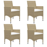 Thumbnail for 5-tlg. Garten-Essgruppe Poly Rattan und Glas Beige
