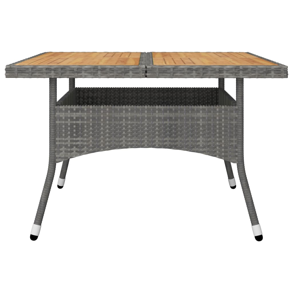 9-tlg. Garten-Essgruppe Poly Rattan und Akazienholz Grau