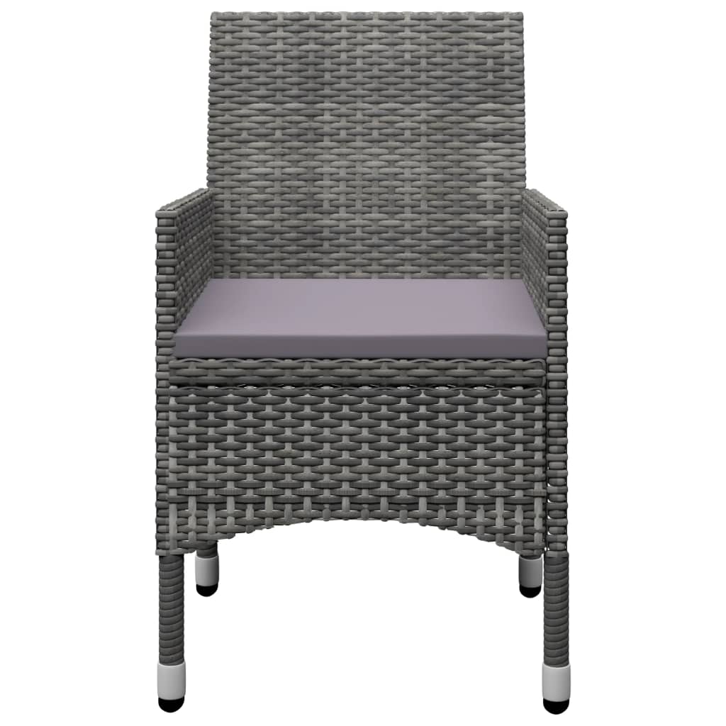 9-tlg. Garten-Essgruppe Poly Rattan und Akazienholz Grau