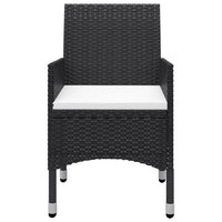 Thumbnail for 3-tlg. Bistro-Set Poly Rattan und Hartglas Schwarz