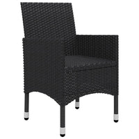 Thumbnail for 3-tlg. Bistro-Set Poly Rattan und Hartglas Schwarz