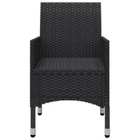 Thumbnail for 3-tlg. Bistro-Set Poly Rattan und Hartglas Schwarz
