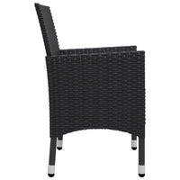 Thumbnail for 3-tlg. Bistro-Set Poly Rattan und Hartglas Schwarz
