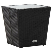 Thumbnail for 3-tlg. Bistro-Set Poly Rattan und Hartglas Schwarz