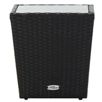 Thumbnail for 3-tlg. Bistro-Set Poly Rattan und Hartglas Schwarz