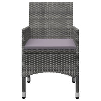 Thumbnail for 3-tlg. Bistro-Set Poly Rattan und Hartglas Grau