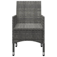 Thumbnail for 3-tlg. Bistro-Set Poly Rattan und Hartglas Grau