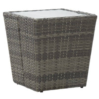 Thumbnail for 3-tlg. Bistro-Set Poly Rattan und Hartglas Grau