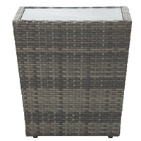 Thumbnail for 3-tlg. Bistro-Set Poly Rattan und Hartglas Grau