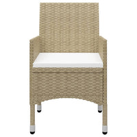 Thumbnail for 3-tlg. Bistro-Set Poly Rattan und Hartglas Beige