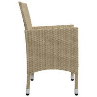 Thumbnail for 3-tlg. Bistro-Set Poly Rattan und Hartglas Beige