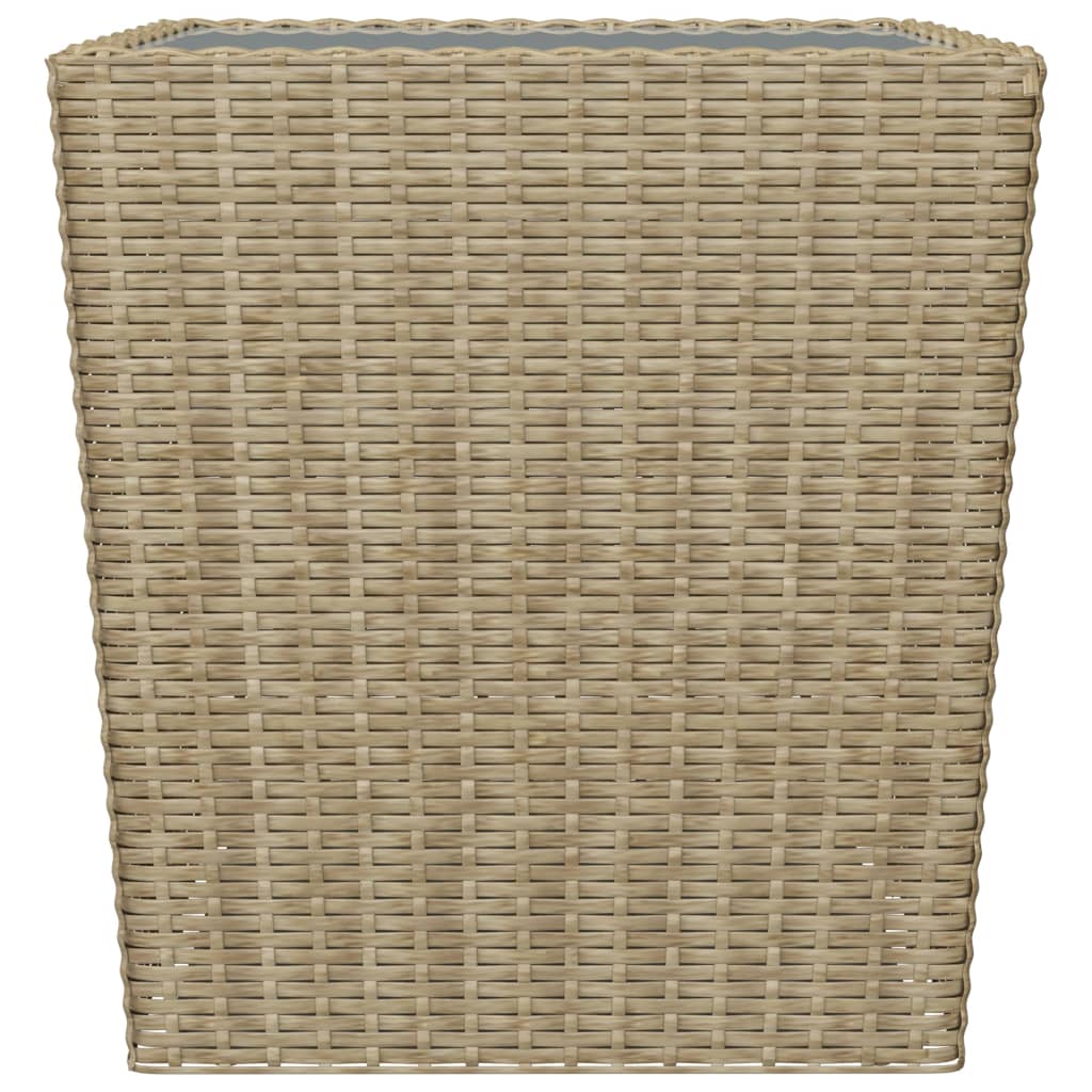 3-tlg. Bistro-Set Poly Rattan und Hartglas Beige