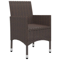Thumbnail for 3-tlg. Bistro-Set Poly Rattan und Hartglas Braun