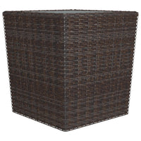 Thumbnail for 3-tlg. Bistro-Set Poly Rattan und Hartglas Braun