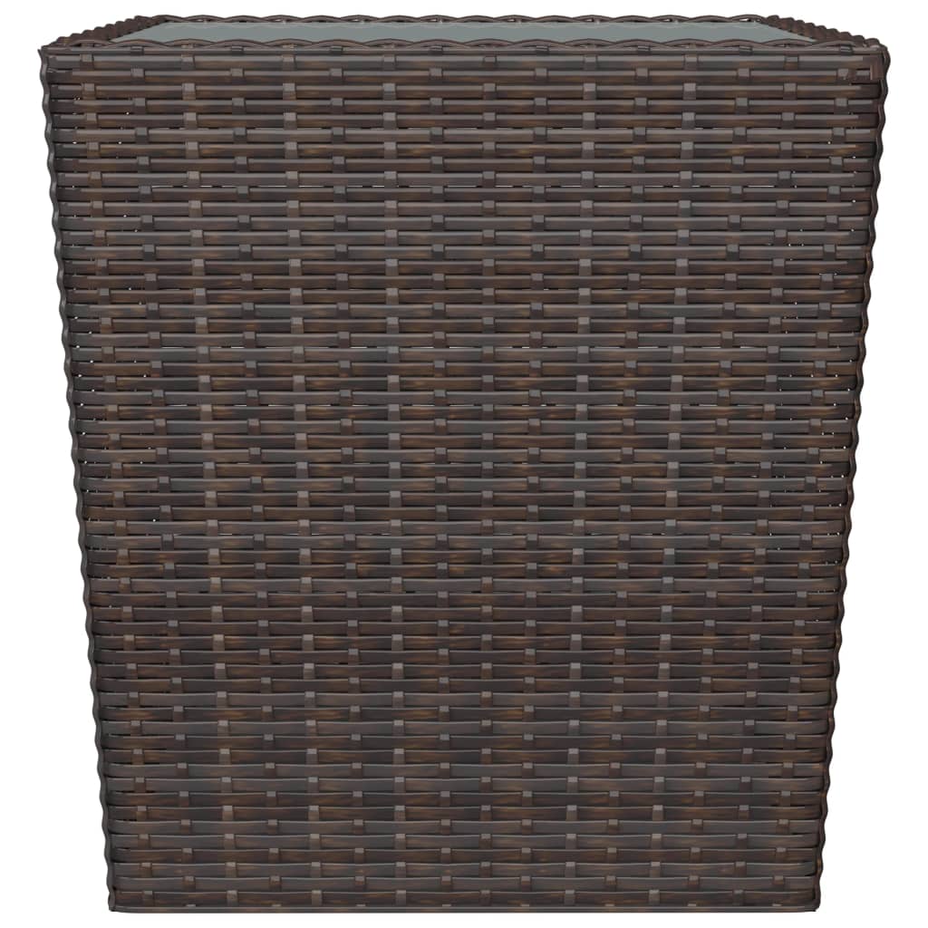 3-tlg. Bistro-Set Poly Rattan und Hartglas Braun