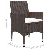 Thumbnail for 3-tlg. Bistro-Set Poly Rattan und Hartglas Braun