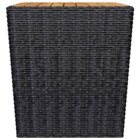 Thumbnail for 3-tlg. Bistro-Set Poly Rattan und Akazienholz Schwarz