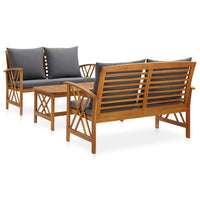 Thumbnail for 3-tlg. Garten-Lounge-Set mit Auflagen Massivholz Akazie