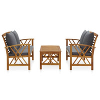 Thumbnail for 3-tlg. Garten-Lounge-Set mit Auflagen Massivholz Akazie
